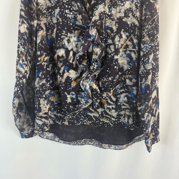 Cabi Starry Night Print Ruffle Button Up Shirt
Size:M Long Sleeve Blouse - Picture 6 of 14